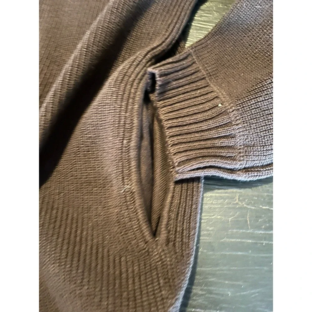 Eddie Bauer Men's Brown Full Zip Ribbed Cotton‎ Sweater XL